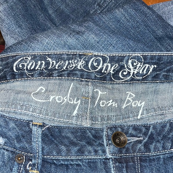 CONVERSE ONE STAR Crosby Tom Boy Distressed Denim Jeans. Sz 14. - Picture 6 of 7